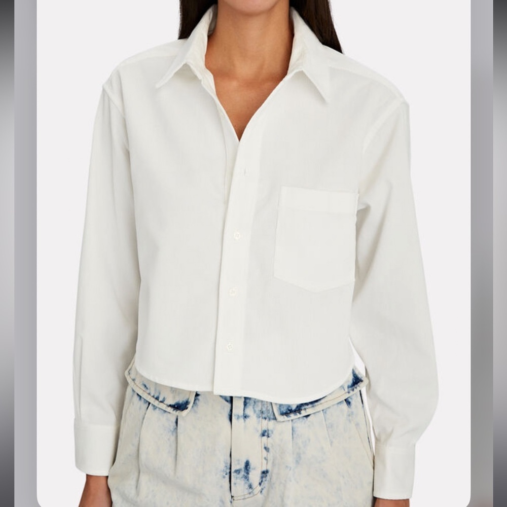 Black Iris Cropped Corduroy Boyfriend Shirt
